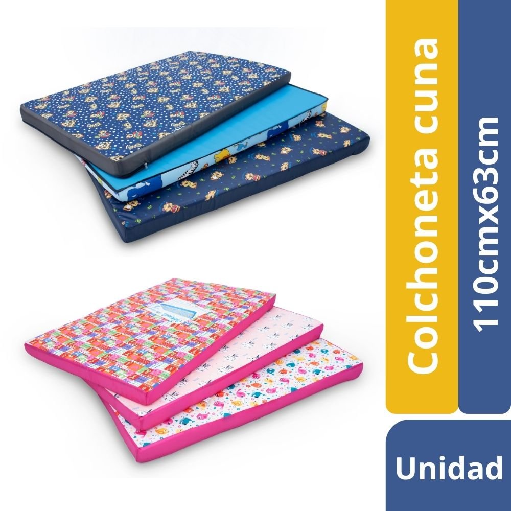 Colchoneta de corral para bebe 110x70x12cm bebes - Azul GENERICO